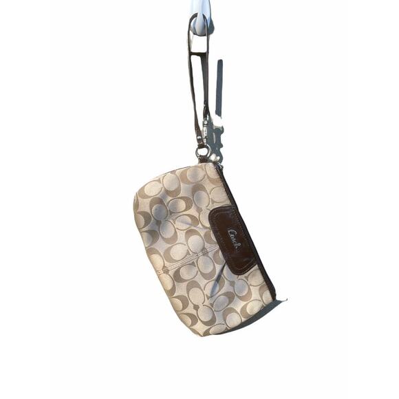 Coach Signature Tan/Brown Wristlet/Wallet with Credit Card Slots - Picture 11 of 11